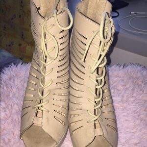 Beige wedges